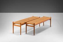 Load image into Gallery viewer, Set of Two (2) Teak Benches by Niels Moller for J.L. Mollers Mobelfabrik with Paper Cord Seats, c. 1960s-ABT Modern
