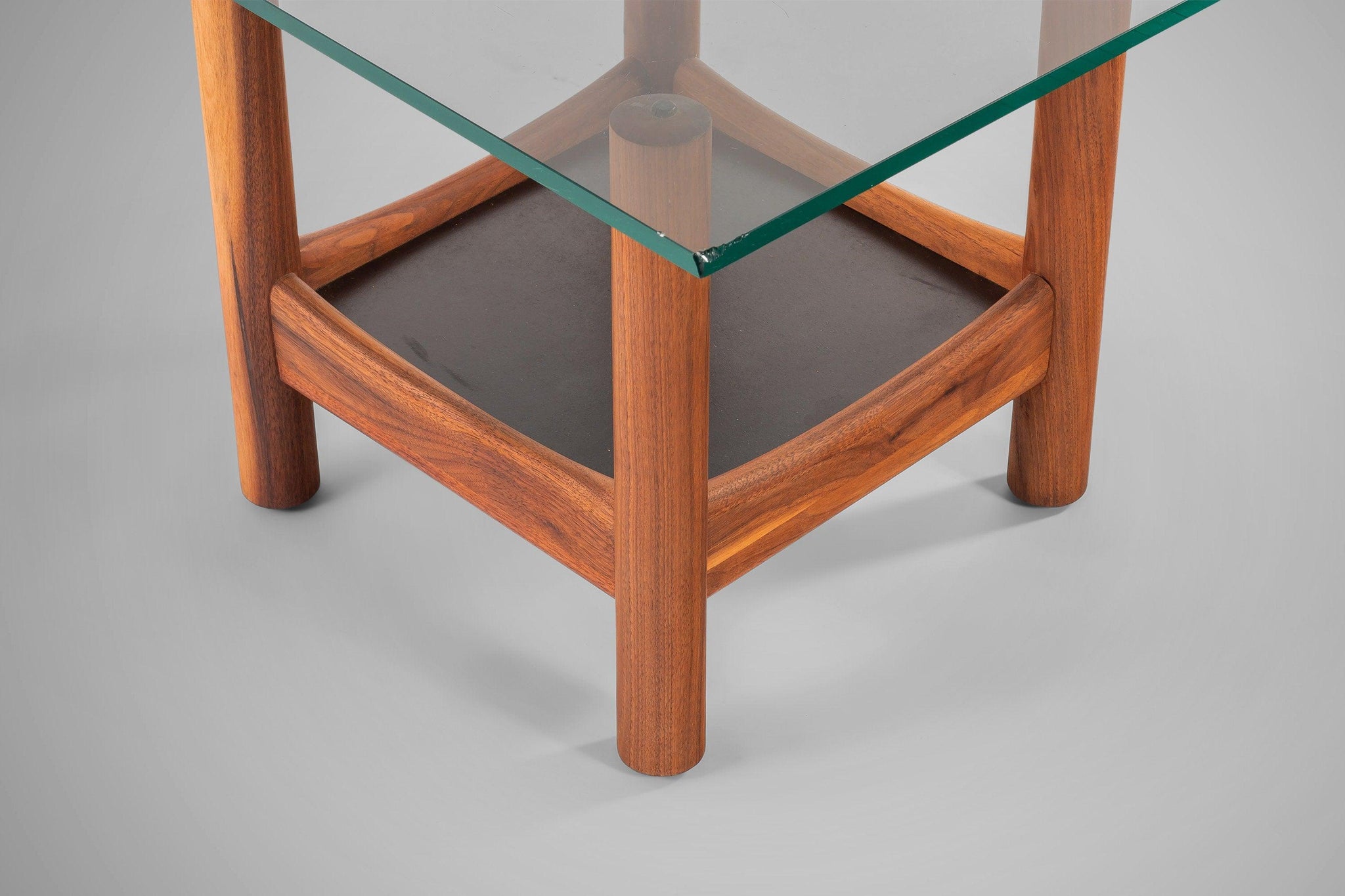Set of Two (2) Tubular Glass-Top End Tables After Adrian Set of Two (2) Tubular Glass-Top End Tables After Adrian