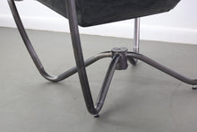 Load image into Gallery viewer, Set of Two (2) Vintage Black Leather Sling Lounge Chairs by Odd Knutsen with Metal Bases-ABT Modern

