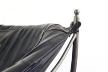 Load image into Gallery viewer, Set of Two (2) Vintage Black Leather Sling Lounge Chairs by Odd Knutsen with Metal Bases-ABT Modern
