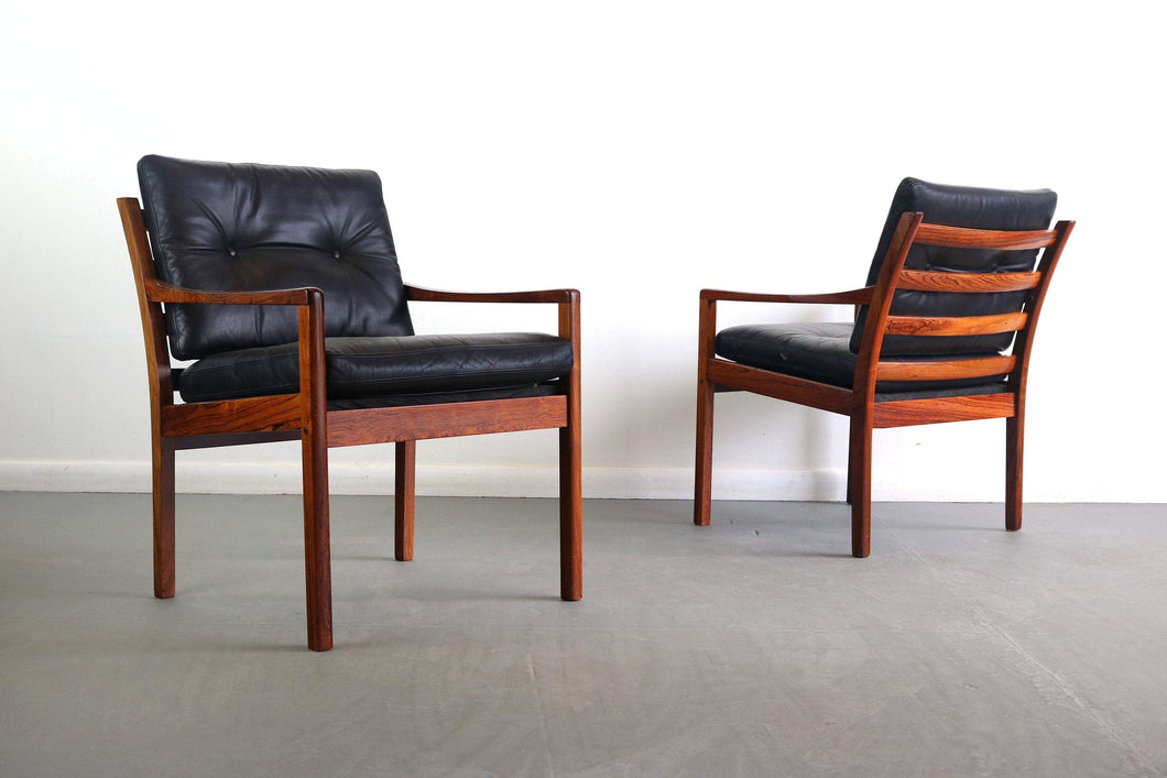 Set of Two Model 806 Fredrik Kayser for Vatne Lounge Chairs in Rosewood, Denmark-ABT Modern