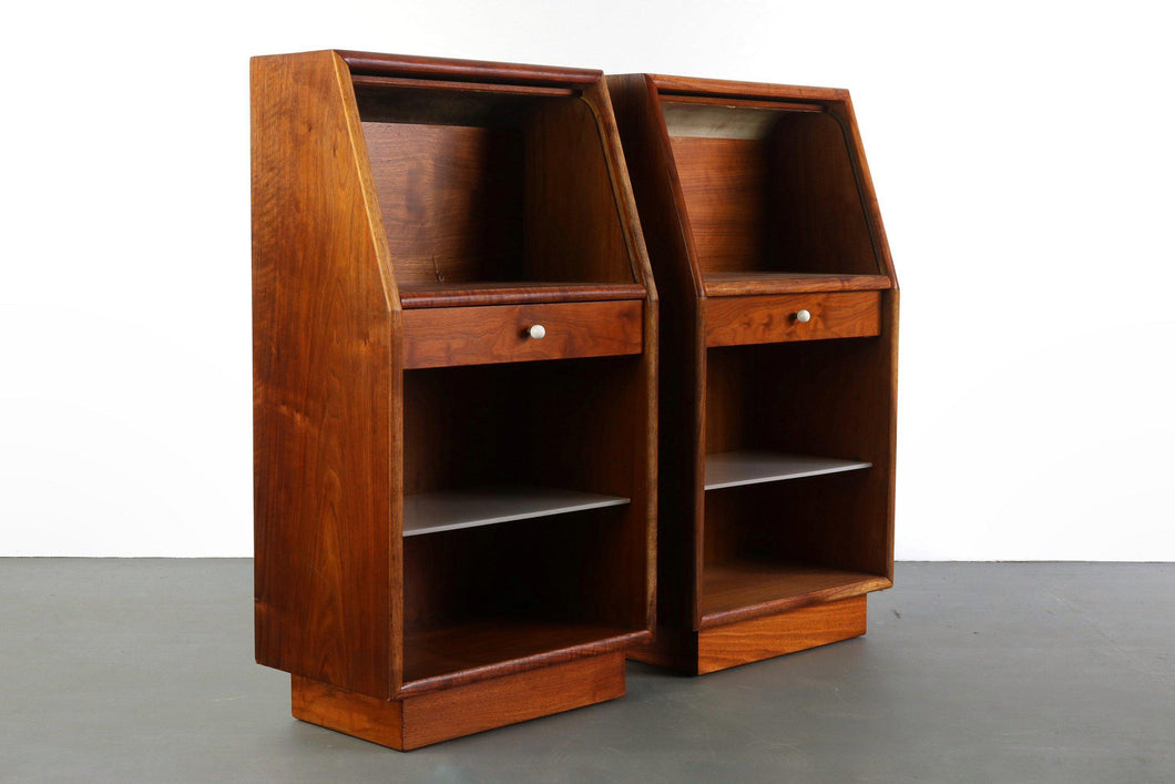 Set of Two Night Stands by Declaration for Drexel in Rich Walnut-ABT Modern