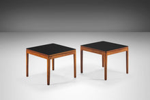 Load image into Gallery viewer, Set of Two (w) Kipp Stewart &amp; Stewart MacDougall for Drexel Declaration Walnut Side Tables w/ Black Laminate Tops, 1950s-ABT Modern
