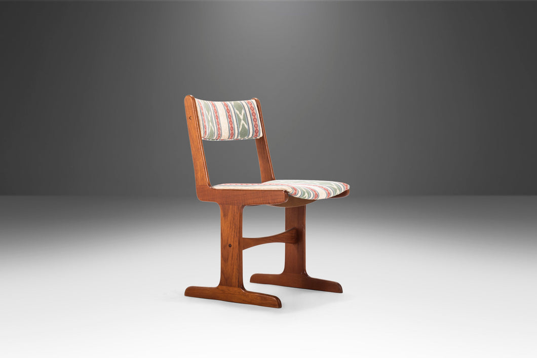 Single Danish Modern Accent / Side Chair in Teak in Vintage Southwestern Print by Gangso Mobler, Denmark, c. 1970's-ABT Modern