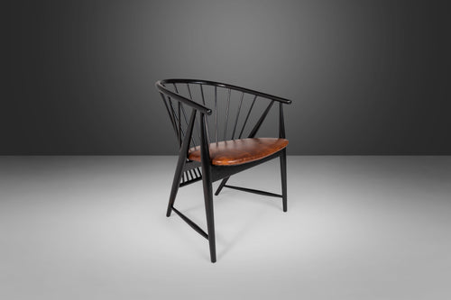 Single Ebonized Spindle Back Sun Feather Chair by Sonna Rosen, Sweden-ABT Modern