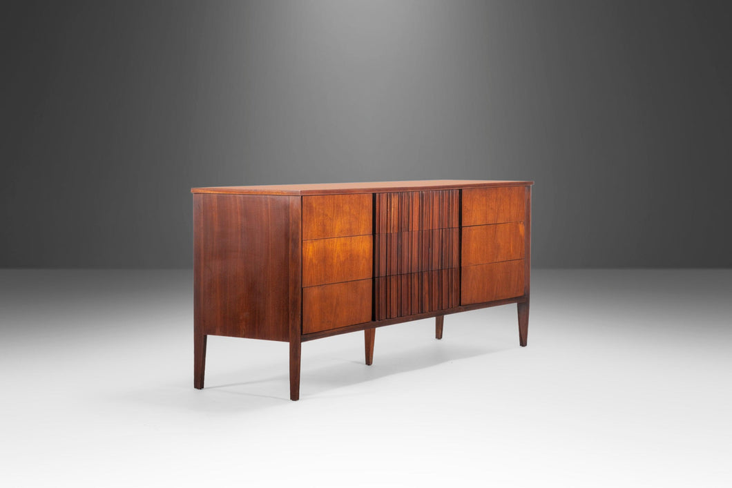 Strata Unagusta Contoured 9 Drawer Dresser / Credenza / TV Console, USA, c. 1960's-ABT Modern