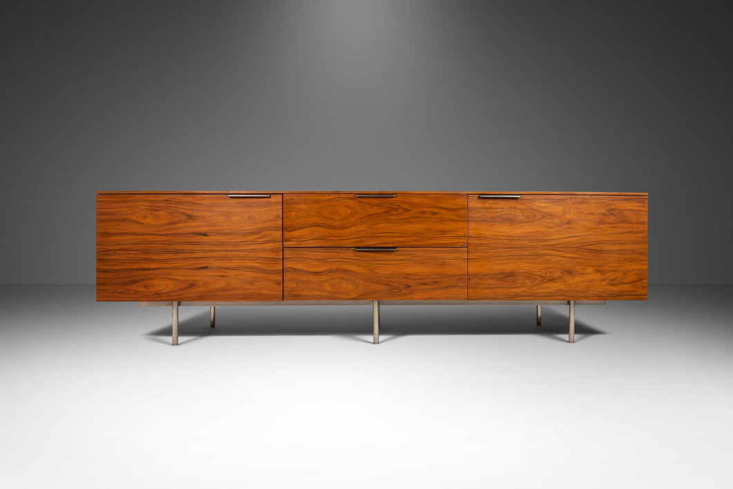 Substantial Mid Century Modern Credenza Sideboard in Walnut in the Manner of George Nelson Herman Miller, USA, c. 1980's-ABT Modern