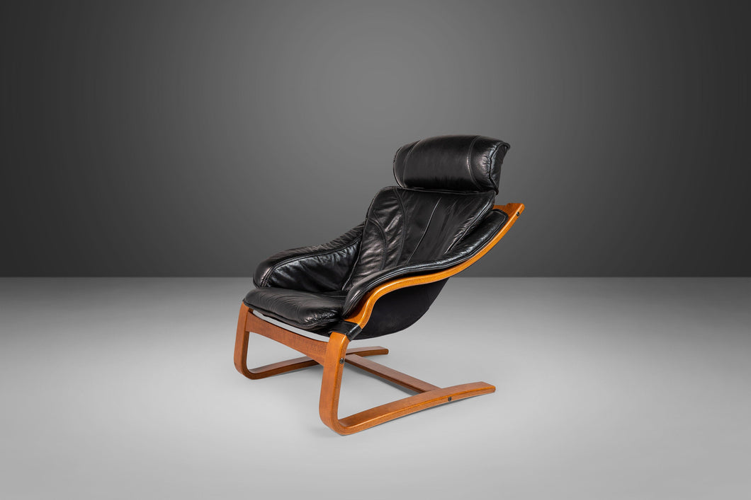 Swedish Modern Bentwood Lounge Chair Attributed to Ake Fribytter for Nelo Mobel, 1970s-ABT Modern