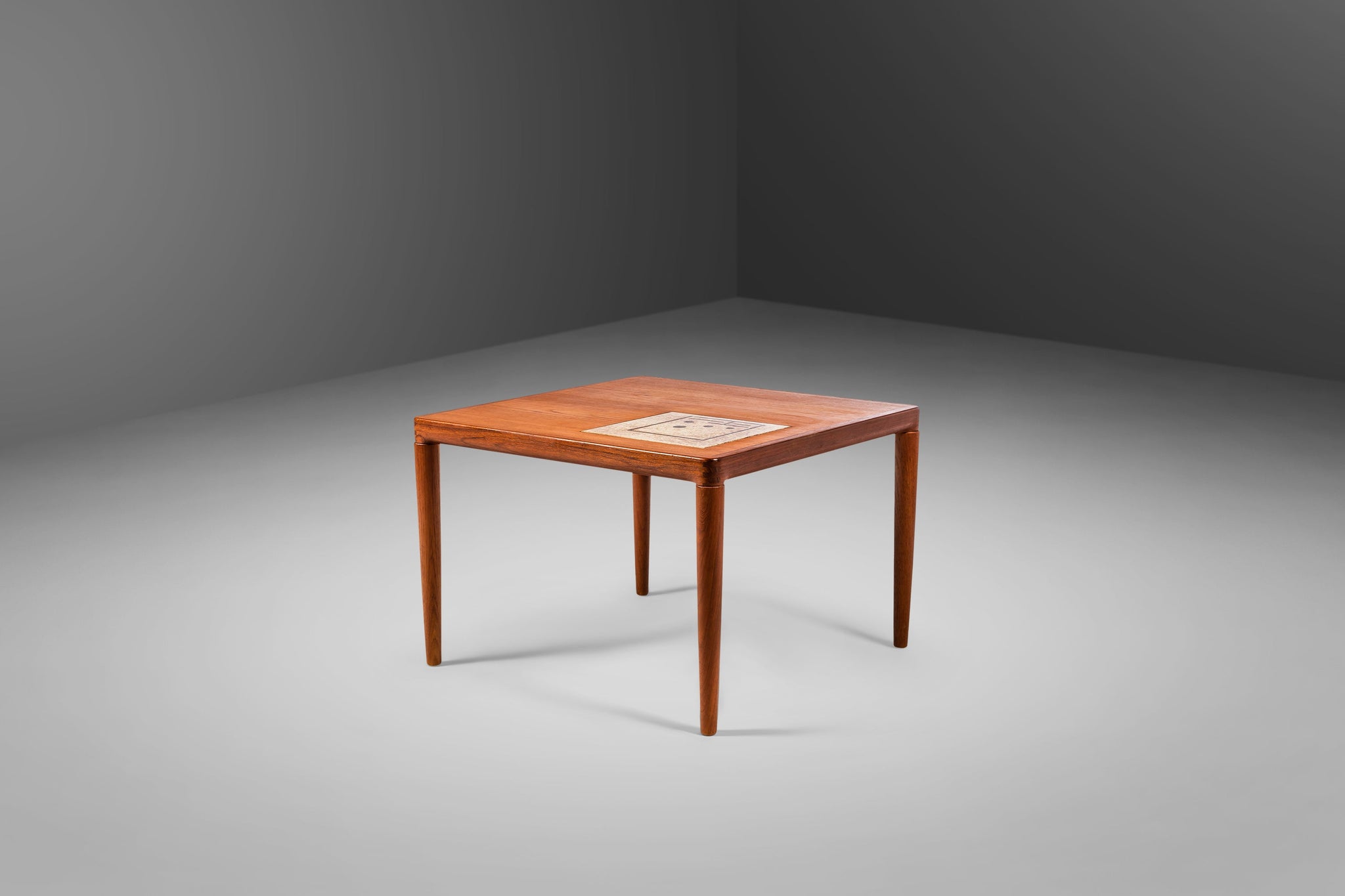 Teak End Table / Side Table with Tile Inlay by HW Klein for Bramin, De