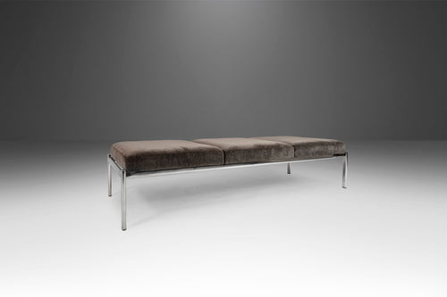 Three Seat Contemporary Bench on Chrome Frame Ilmari Tapiovaara for Stendig, USA, c. 1970's-ABT Modern