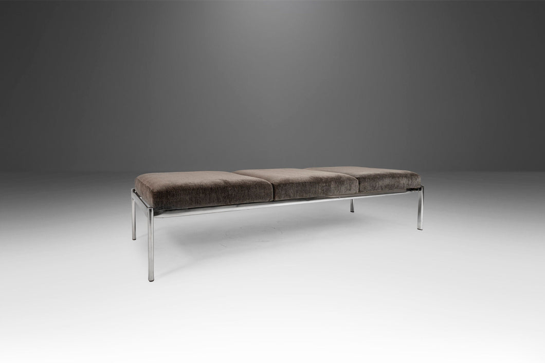 Three Seat Contemporary Bench on Chrome Frame Ilmari Tapiovaara for Stendig, USA, c. 1970's-ABT Modern