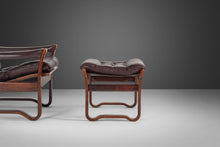 Load image into Gallery viewer, Tufted Oxblood Leather Lounge Chair and Ottoman in Afromosia Wood After Westnofa, c. 1970s-ABT Modern
