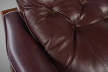 Load image into Gallery viewer, Tufted Oxblood Leather Lounge Chair and Ottoman in Afromosia Wood After Westnofa, c. 1970s-ABT Modern
