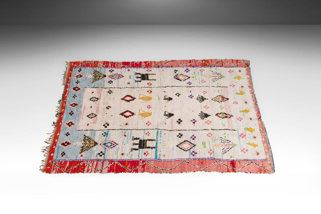 Vintage Boucherouite Moroccan Hand-Woven Carpet Rug, Morocco, c. 1960's-ABT Modern