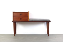 Load image into Gallery viewer, Vintage Danish Mid-Century Modern Teak and Rosewood Telephone Bench / Entry Way Console-ABT Modern
