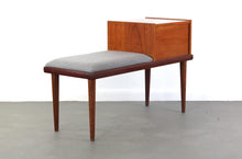 Load image into Gallery viewer, Vintage Danish Mid-Century Modern Teak and Rosewood Telephone Bench / Entry Way Console-ABT Modern
