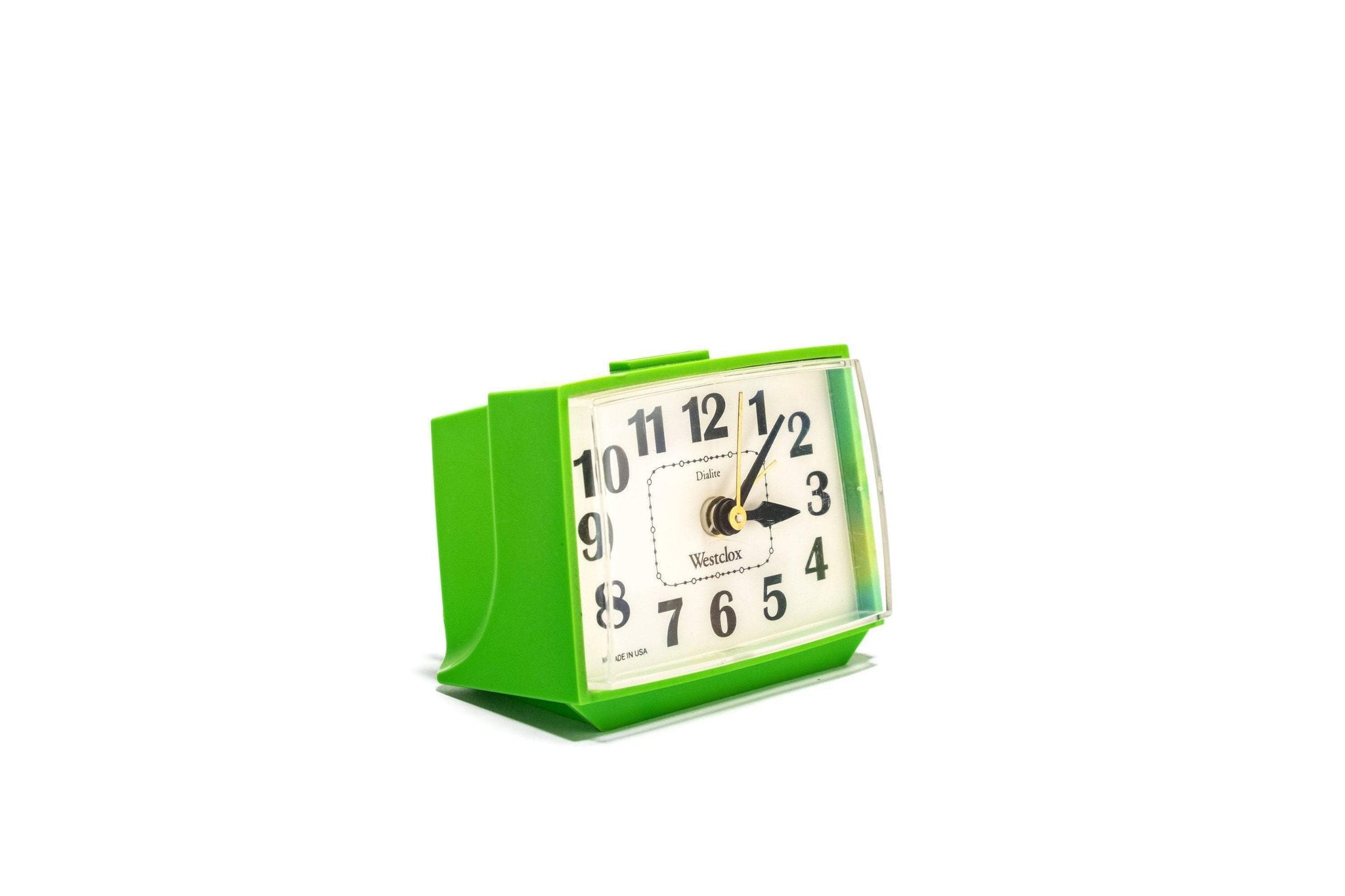 Vintage Lime Green Westclox Alarm Clock by Dialite