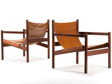 Load image into Gallery viewer, Weekly Rental (Galeria Nara Roesler) - Michel Arnoult Roxinho Sling Lounge Chairs in Leather and Rosewood for Mobilia Contemporanea, Brazil-ABT Modern
