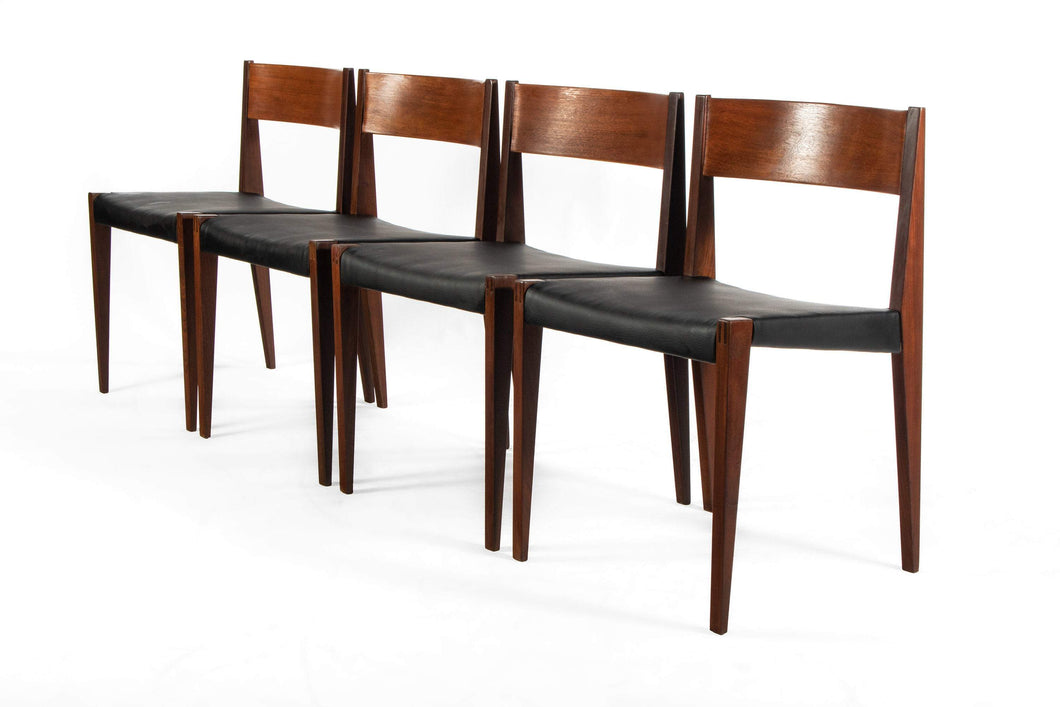 Weekly Rental (Simoes De Assis) - Set of 4 Cado PIA Danish Modern Dining Chairs in Black-ABT Modern